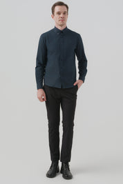 Camisa Hombre Regular Azul Oscuro