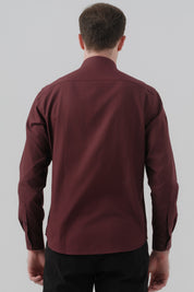 Camisa Hombre Regular Burdeo