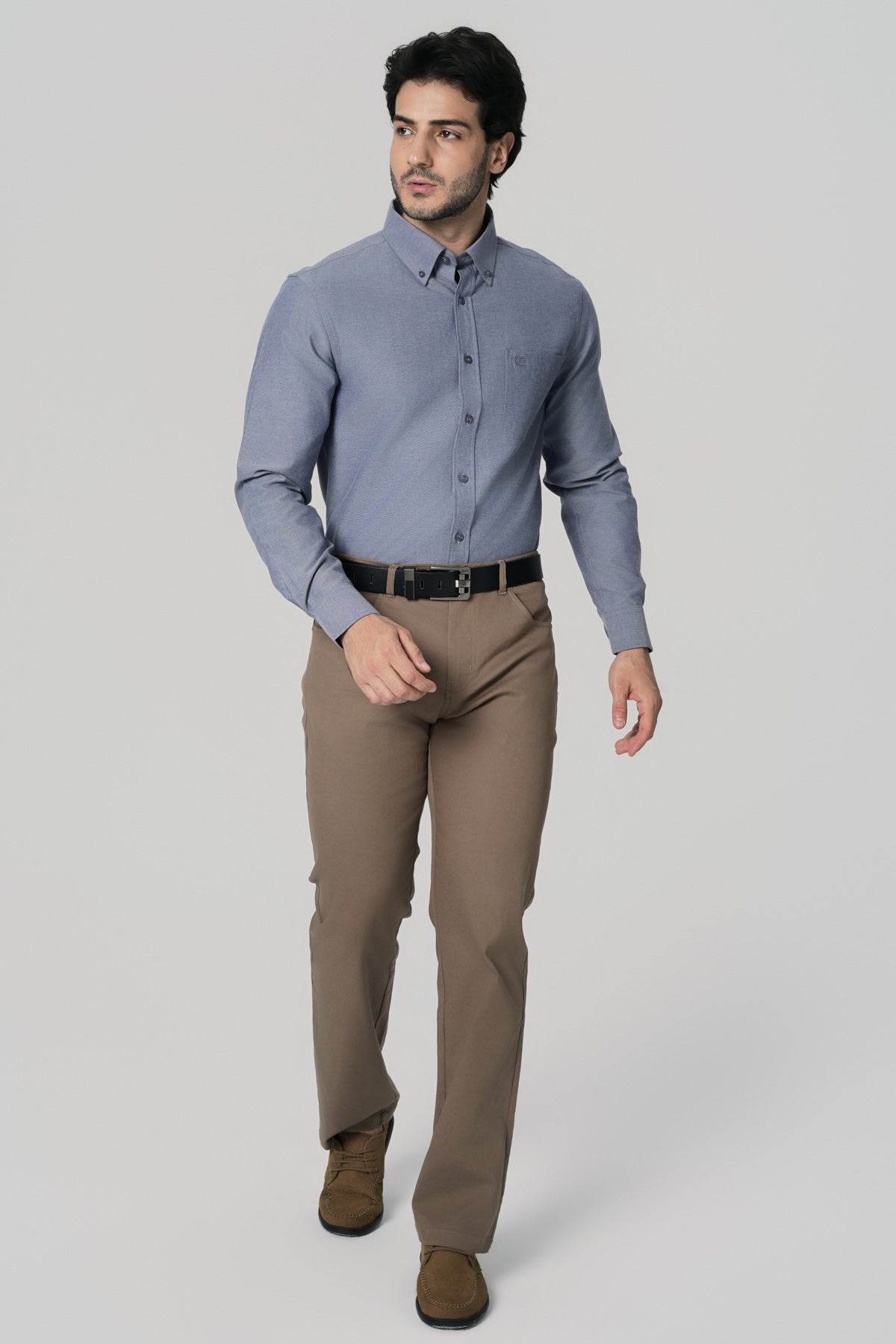 Camisa Regular Hombre Azul