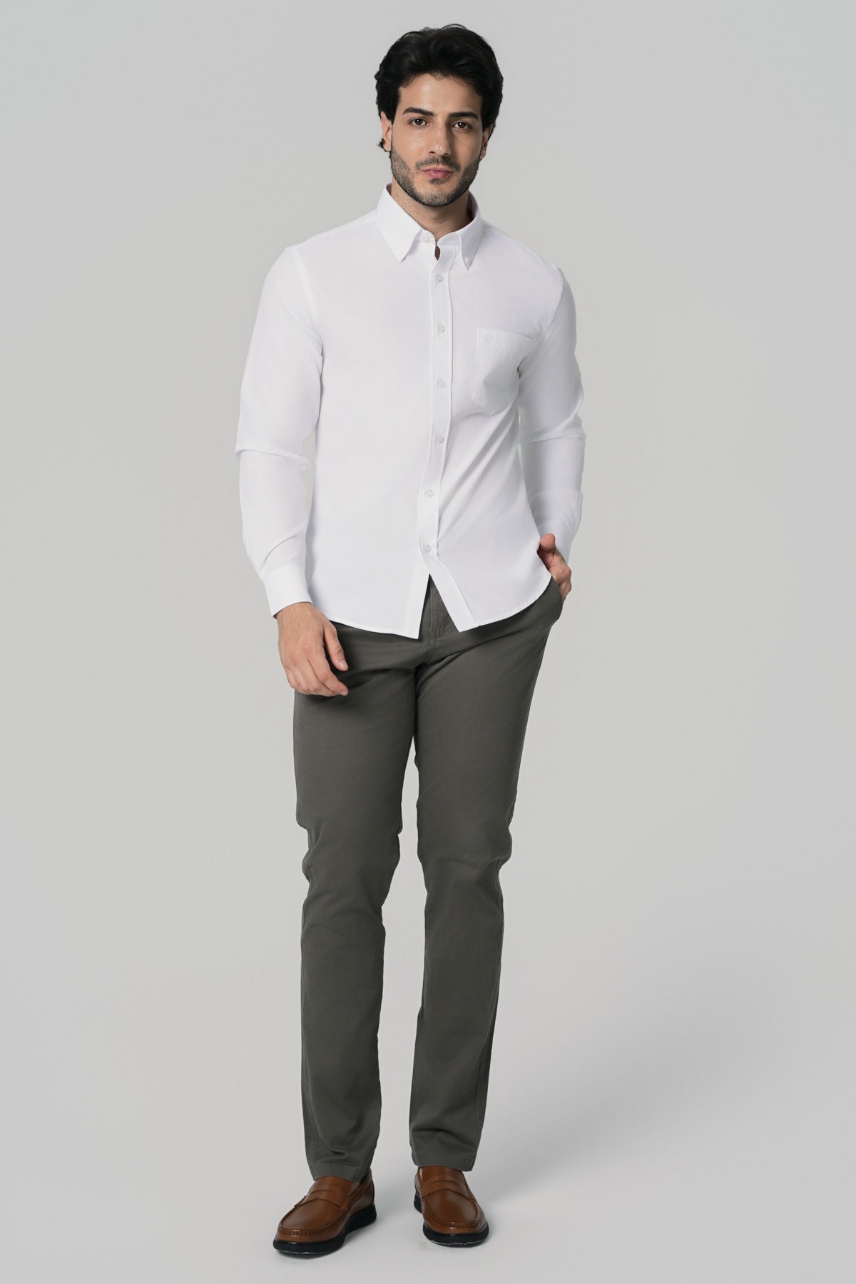 Camisa Regular Hombre Blanco
