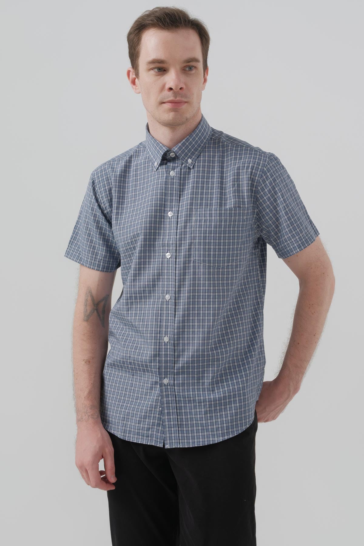 Camisa Classic Hombre Azul Denim