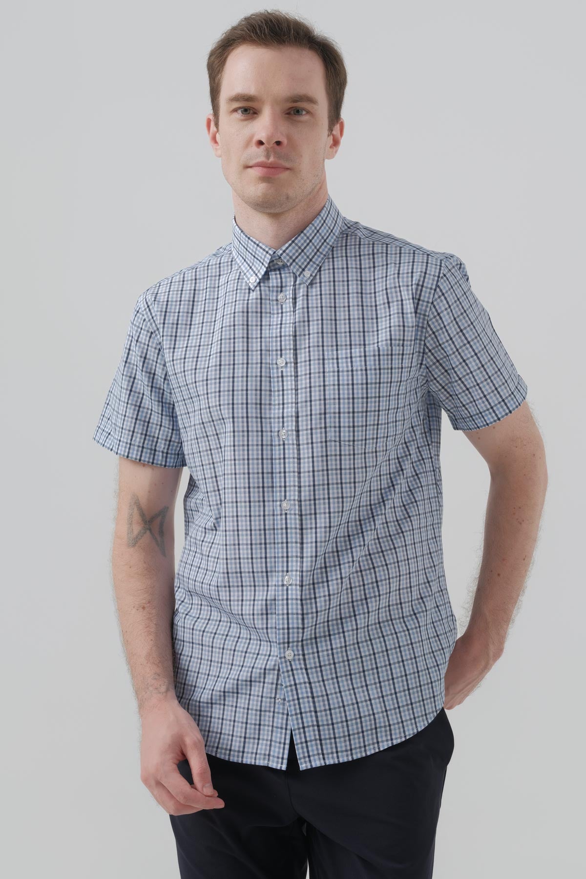 Camisa Classic Hombre Azul Claro