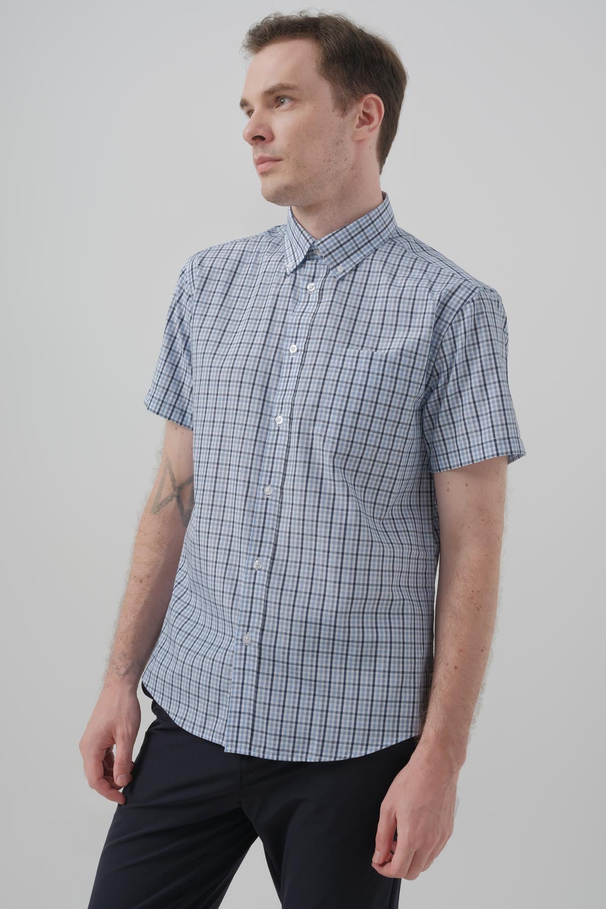 Camisa Classic Hombre Azul Claro