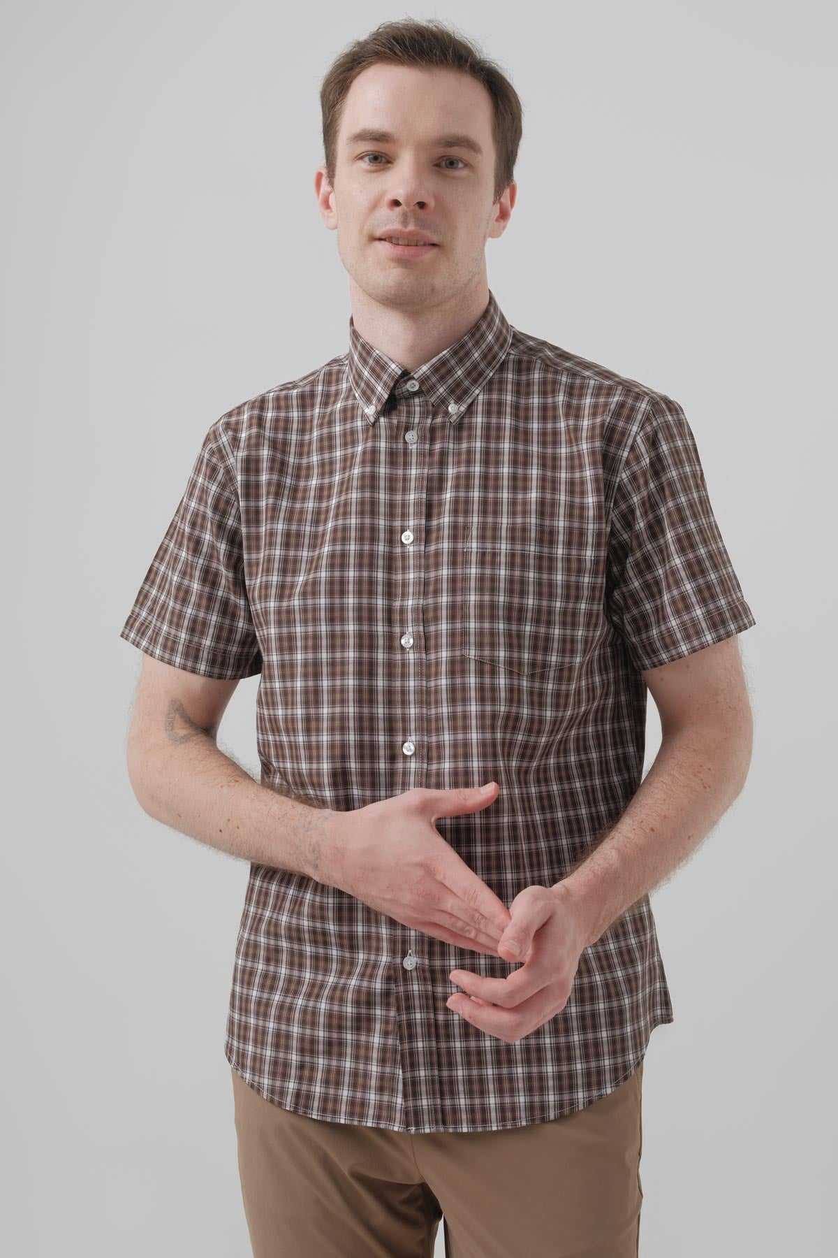 Camisa Classic Hombre Café