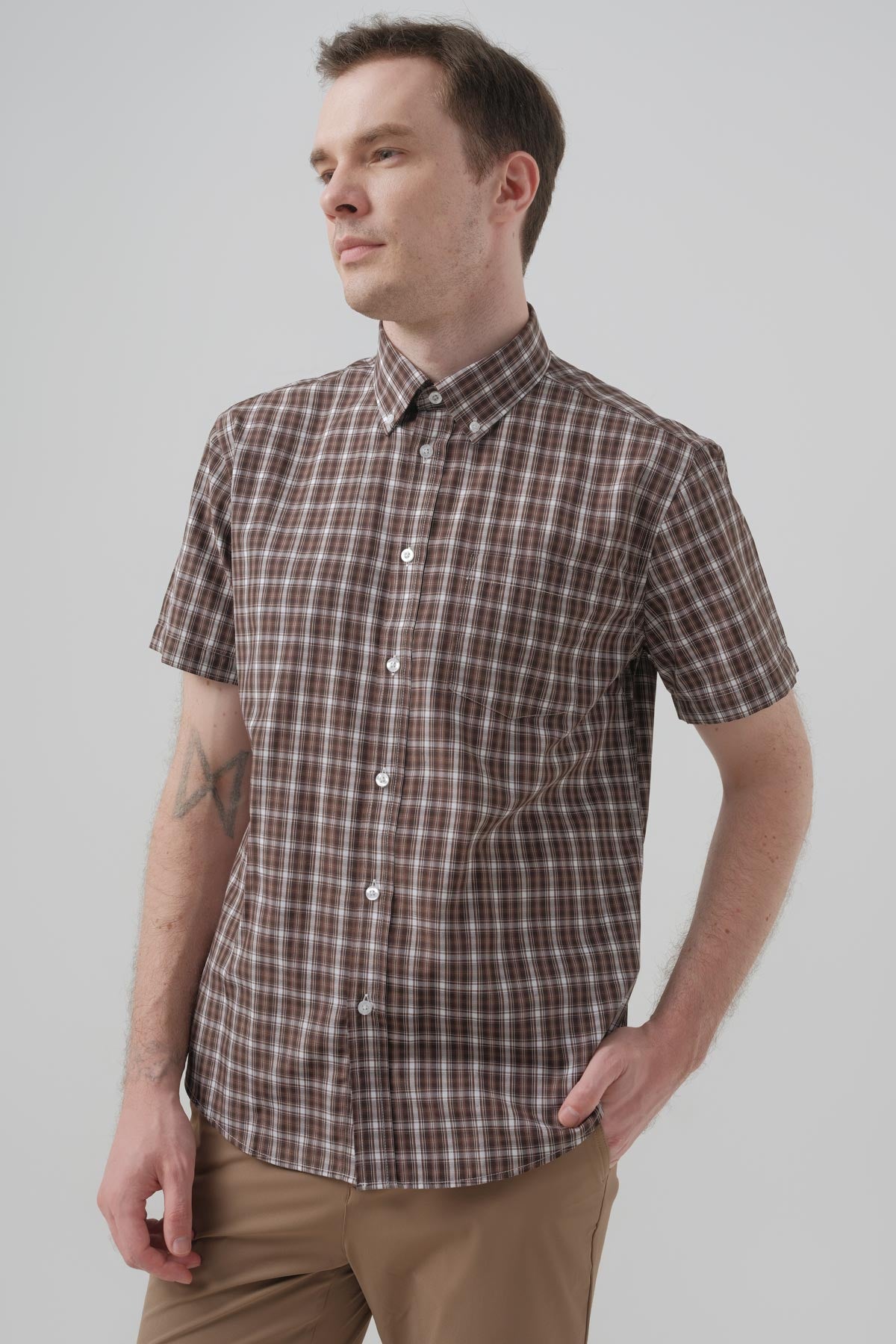Camisa Classic Hombre Café