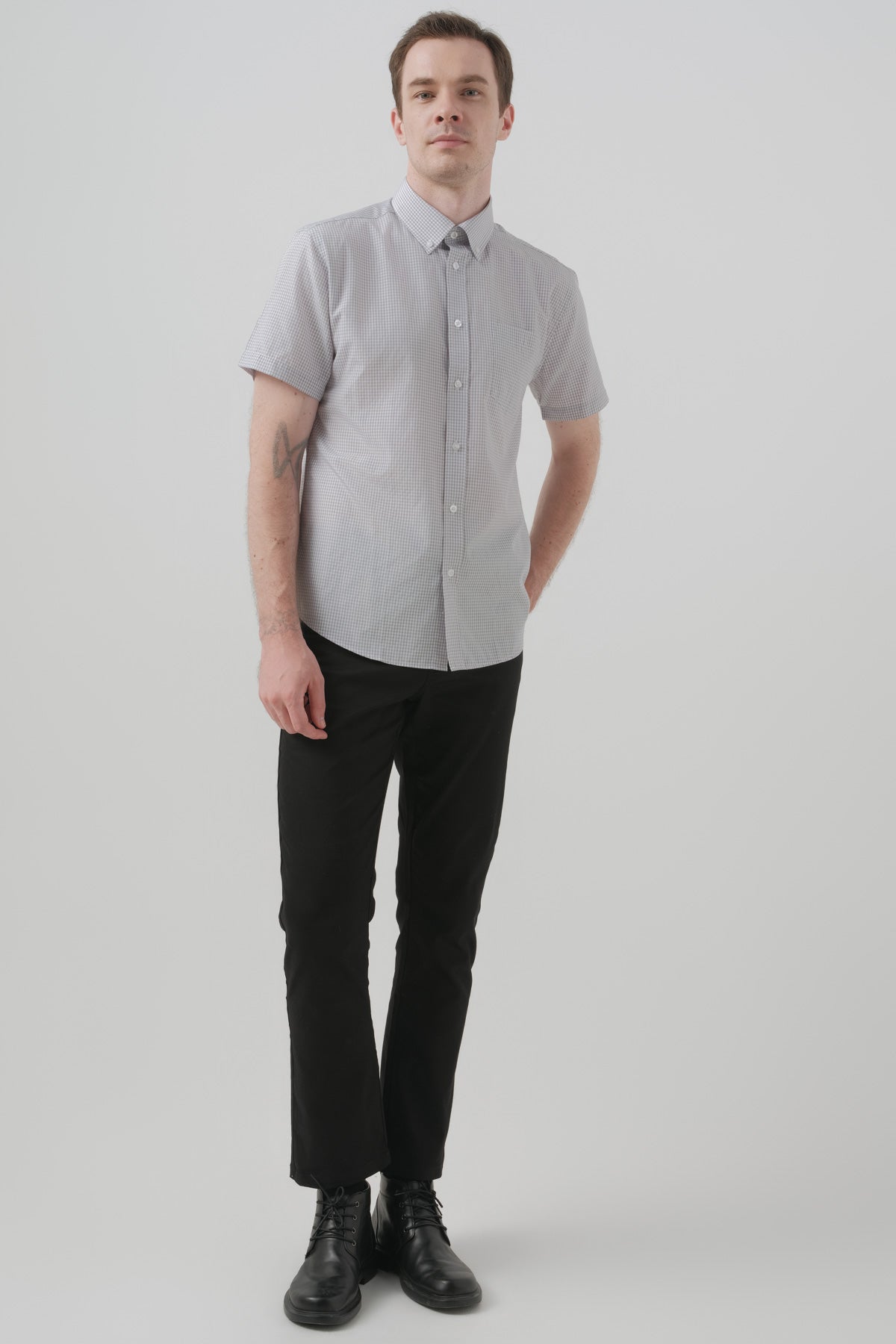 Camisa Classic Hombre Gris
