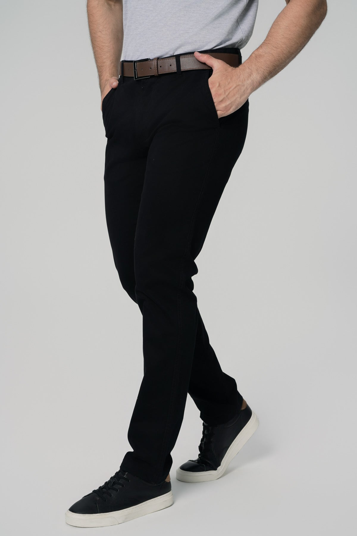 Pantalón Calce Recto Hombre Negro