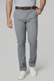 Pantalón Calce Recto Hombre Gris Claro