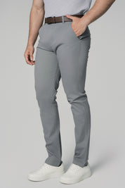 Pantalón Calce Recto Hombre Gris Claro