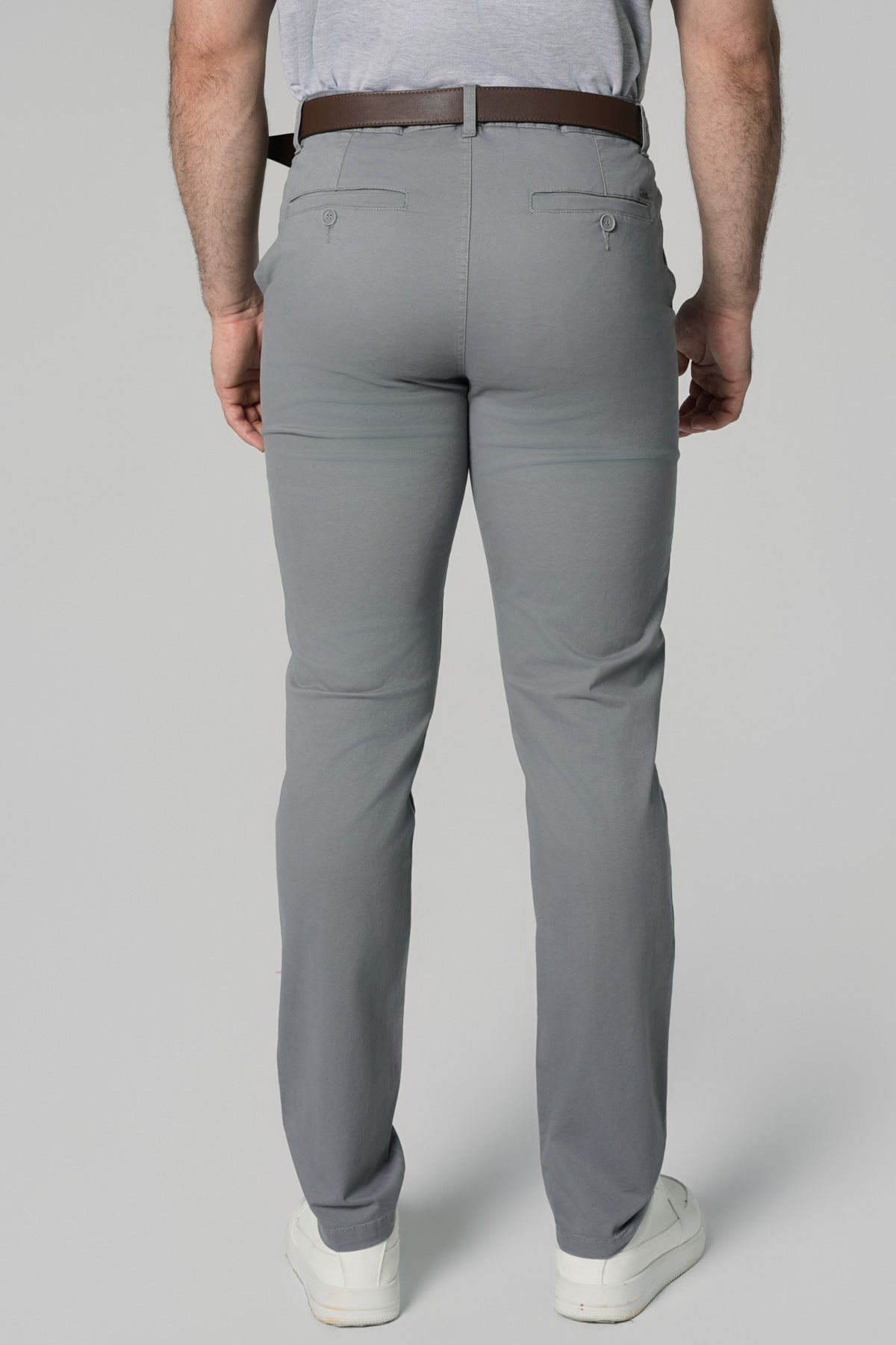 Pantalón Calce Recto Hombre Gris Claro
