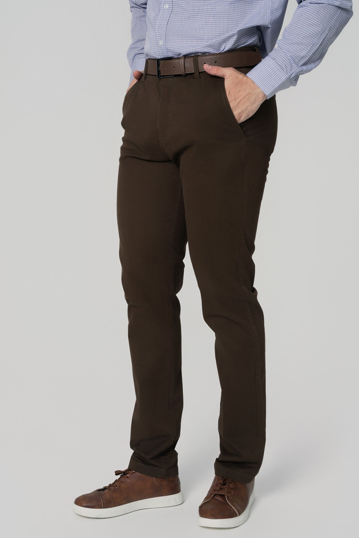 Pantalón Calce Recto Hombre Café