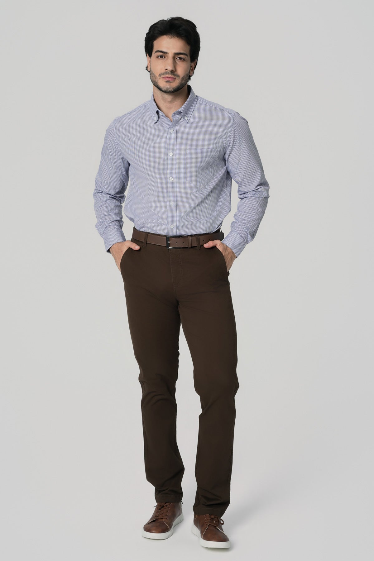Pantalón Calce Recto Hombre Café