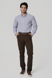 Pantalón Calce Recto Hombre Café