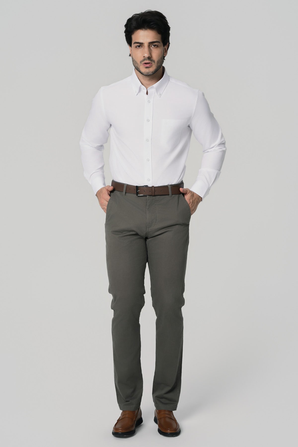 Pantalón Calce Recto Hombre Kaki