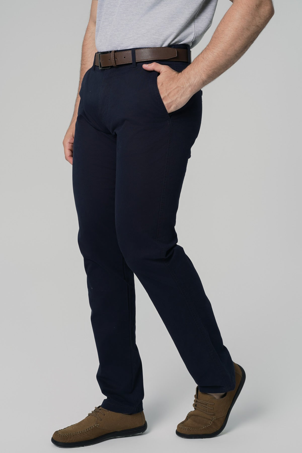 Pantalón Calce Recto Hombre Azul Marino