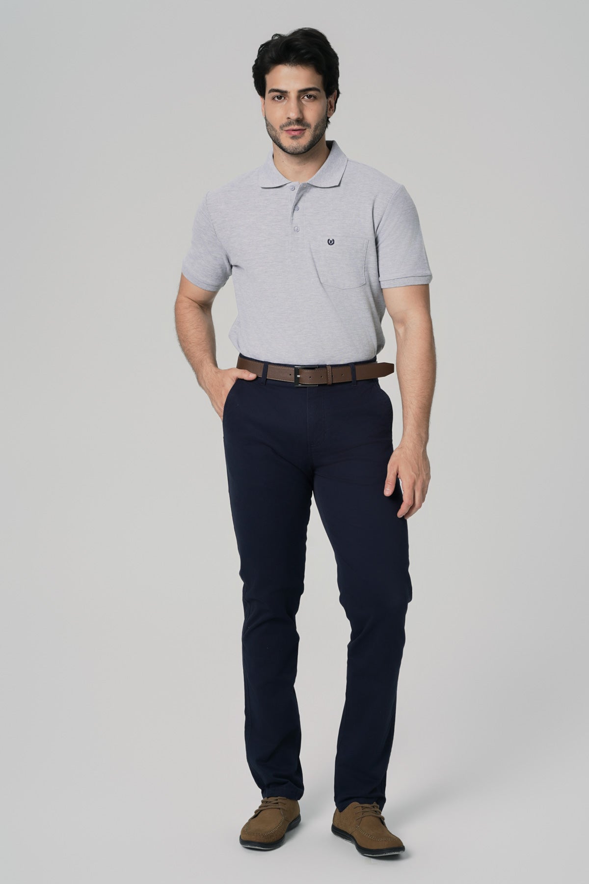 Pantalón Calce Recto Hombre Azul Marino