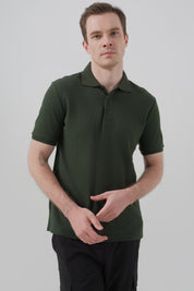 Polera Hombre Regular Verde Militar