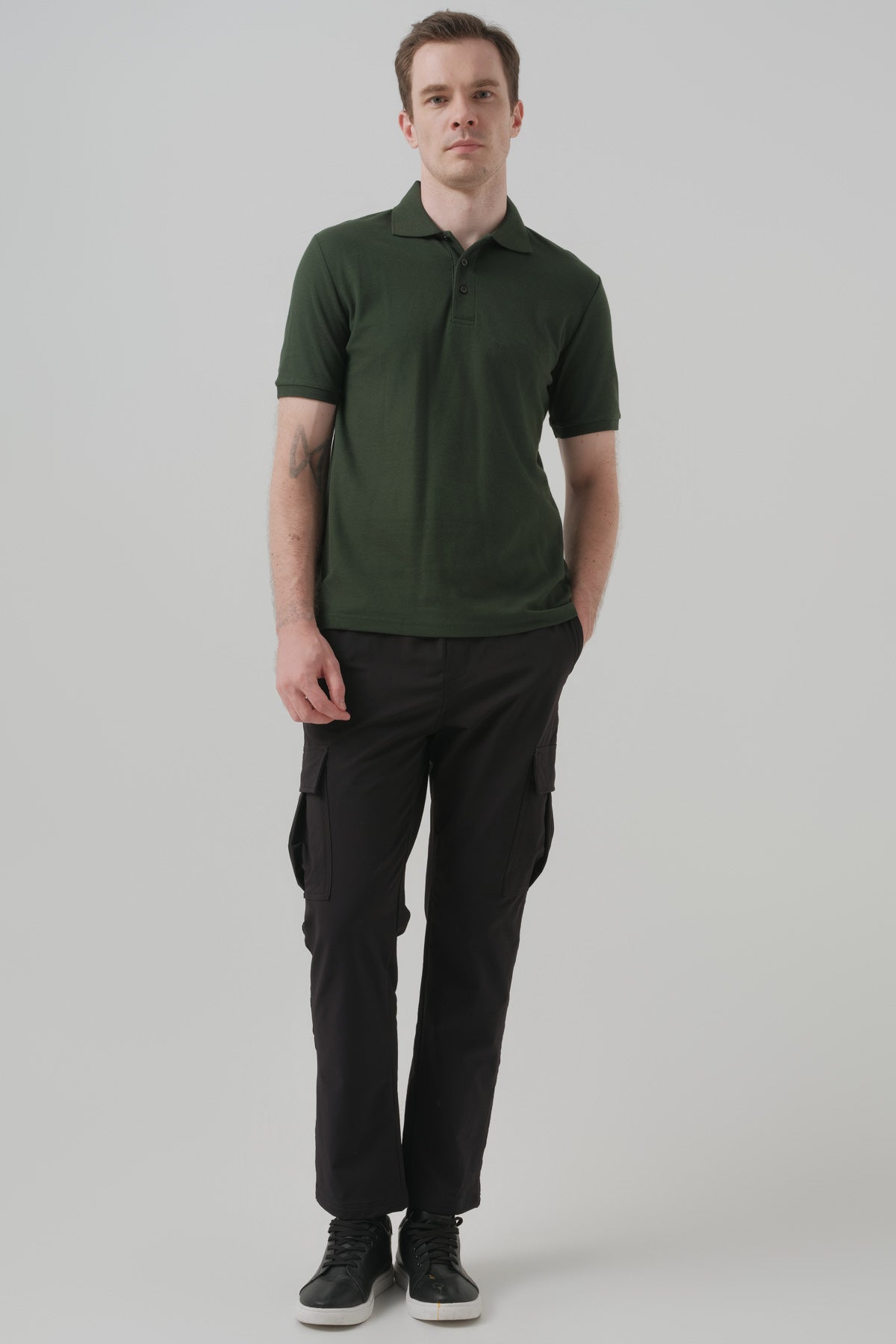 Polera Hombre Regular Verde Militar
