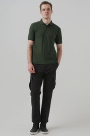 Polera Hombre Regular Verde Militar