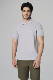 Polera Regular Hombre Gris Melange