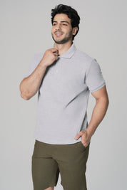 Polera Regular Hombre Gris Melange