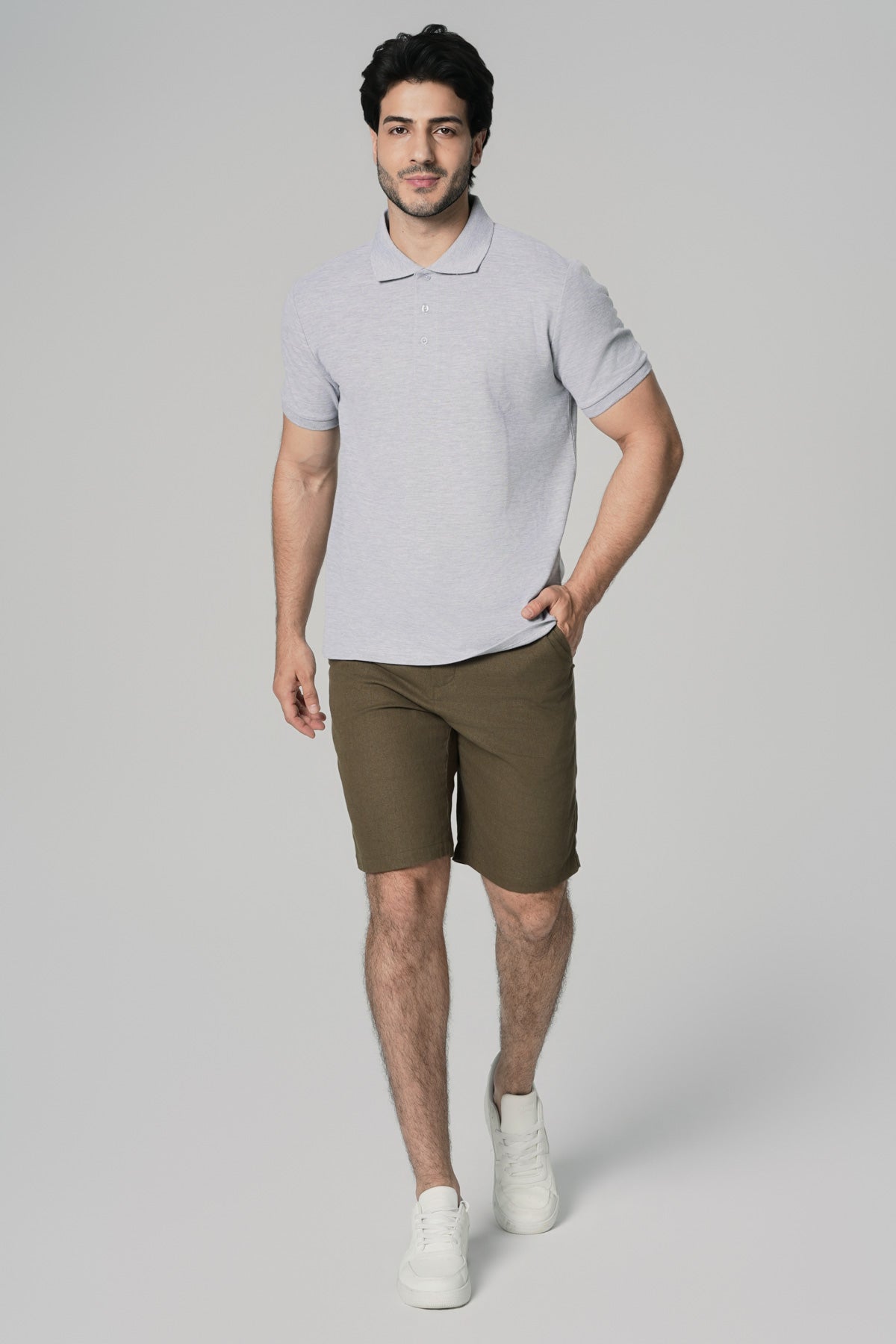 Polera Regular Hombre Gris Melange