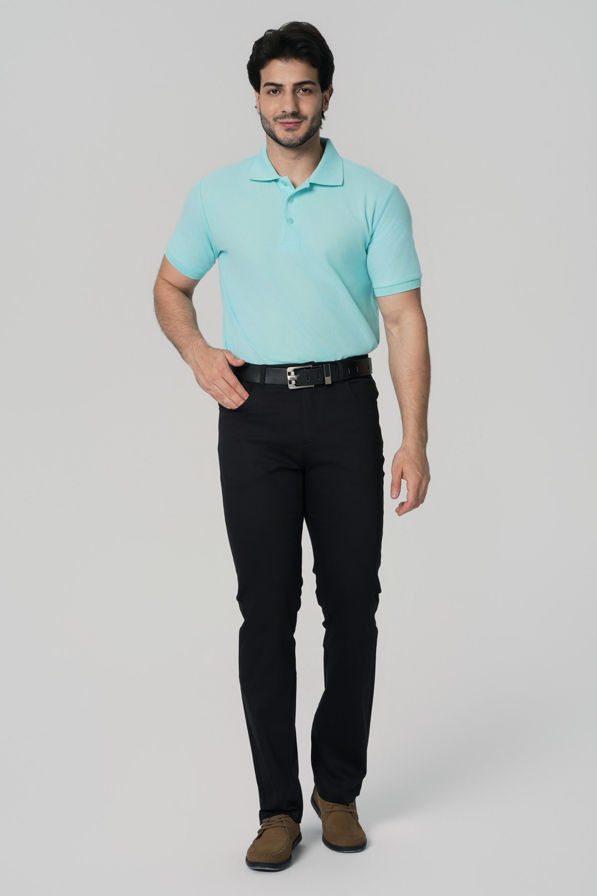 Polera Regular Hombre Turquesa