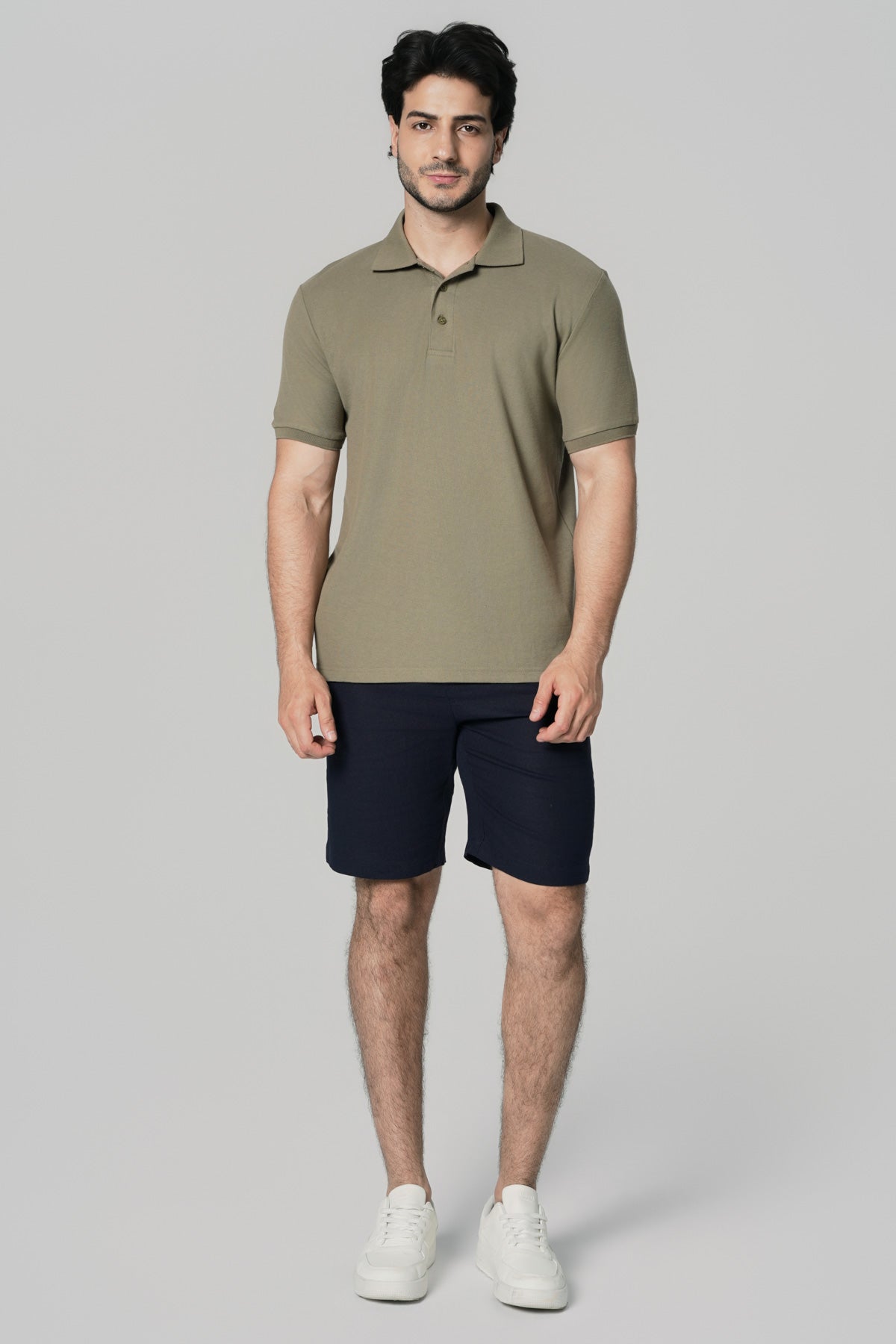 Polera Regular Hombre Verde Olivo