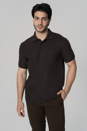 Polera Regular Hombre Café