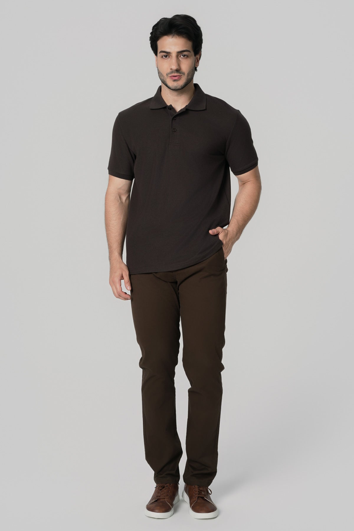 Polera Regular Hombre Café