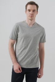 Polera Hombre Regular Gris Melange