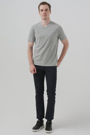 Polera Hombre Regular Gris Melange