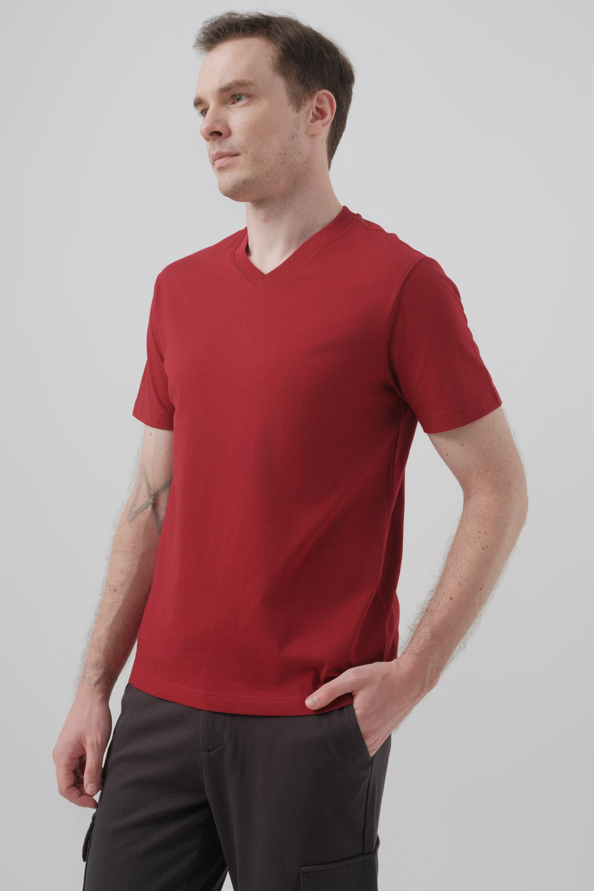 Polera Hombre Regular Burdeo