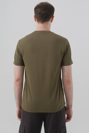 Polera Hombre Regular Verde Militar