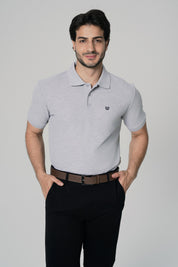 Polera Regular Hombre Gris Melange