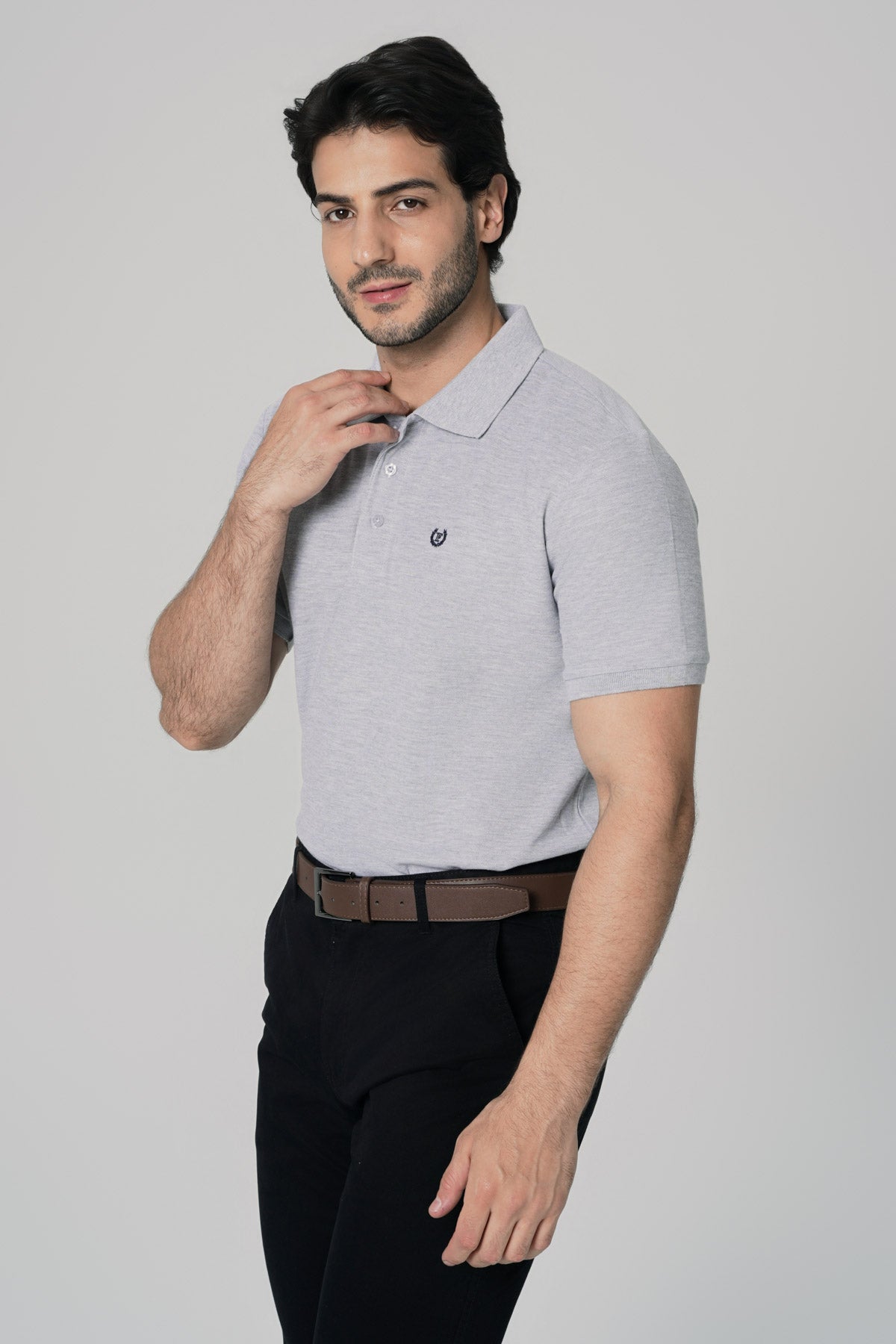 Polera Regular Hombre Gris Melange