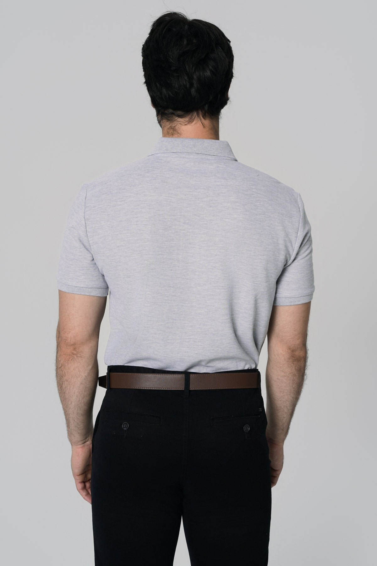 Polera Regular Hombre Gris Melange