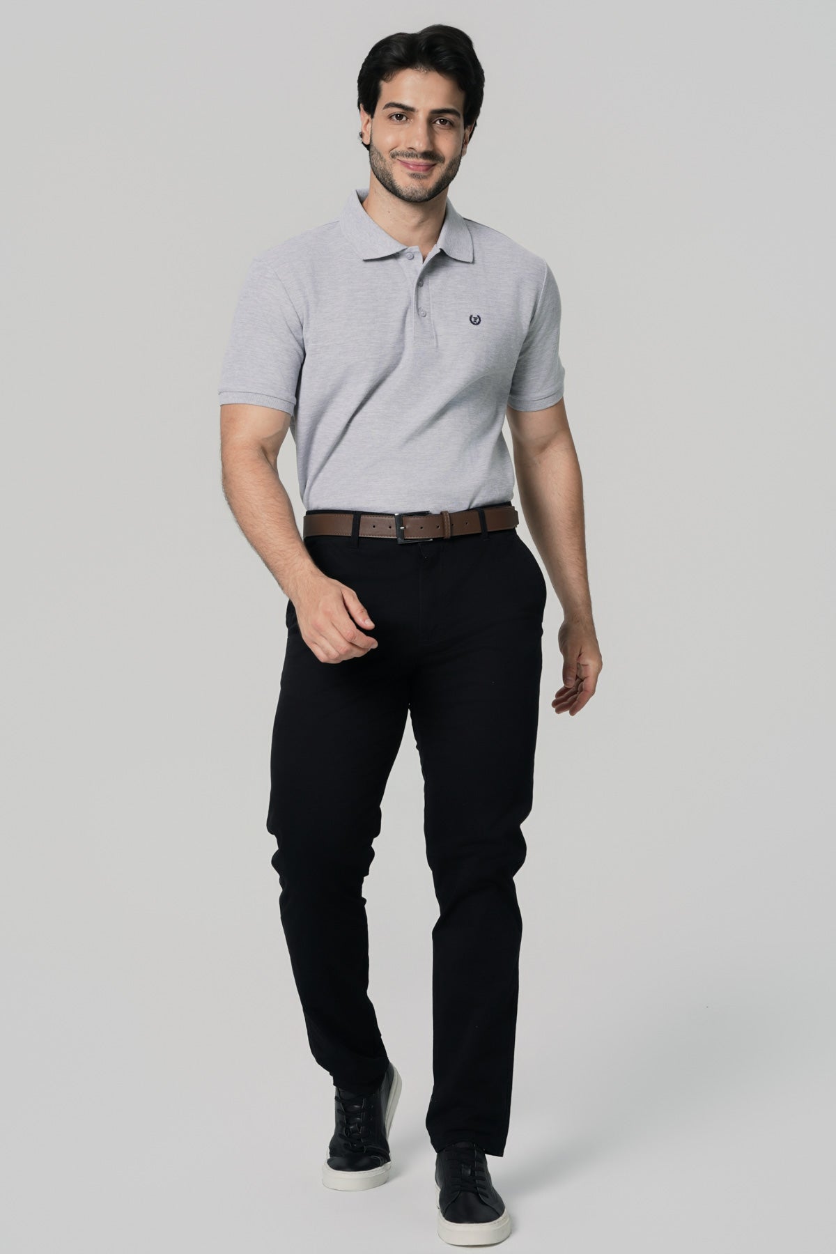 Polera Regular Hombre Gris Melange
