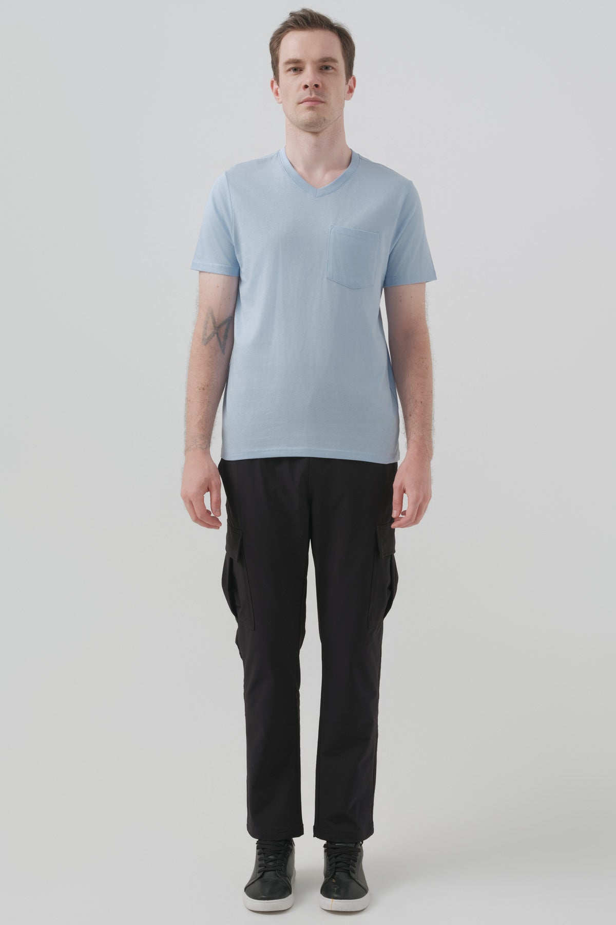 Polera Regular Hombre Celeste Claro
