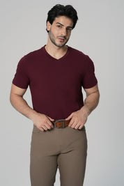 Polera Regular Hombre Burdeo