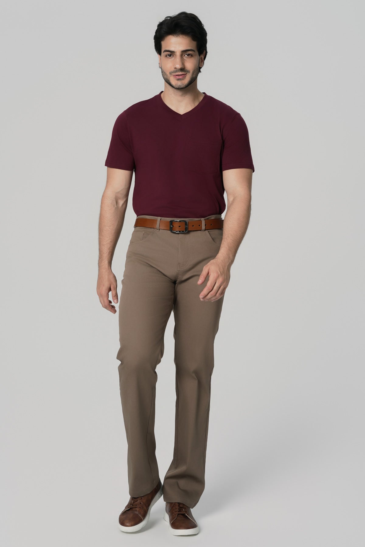 Polera Regular Hombre Burdeo