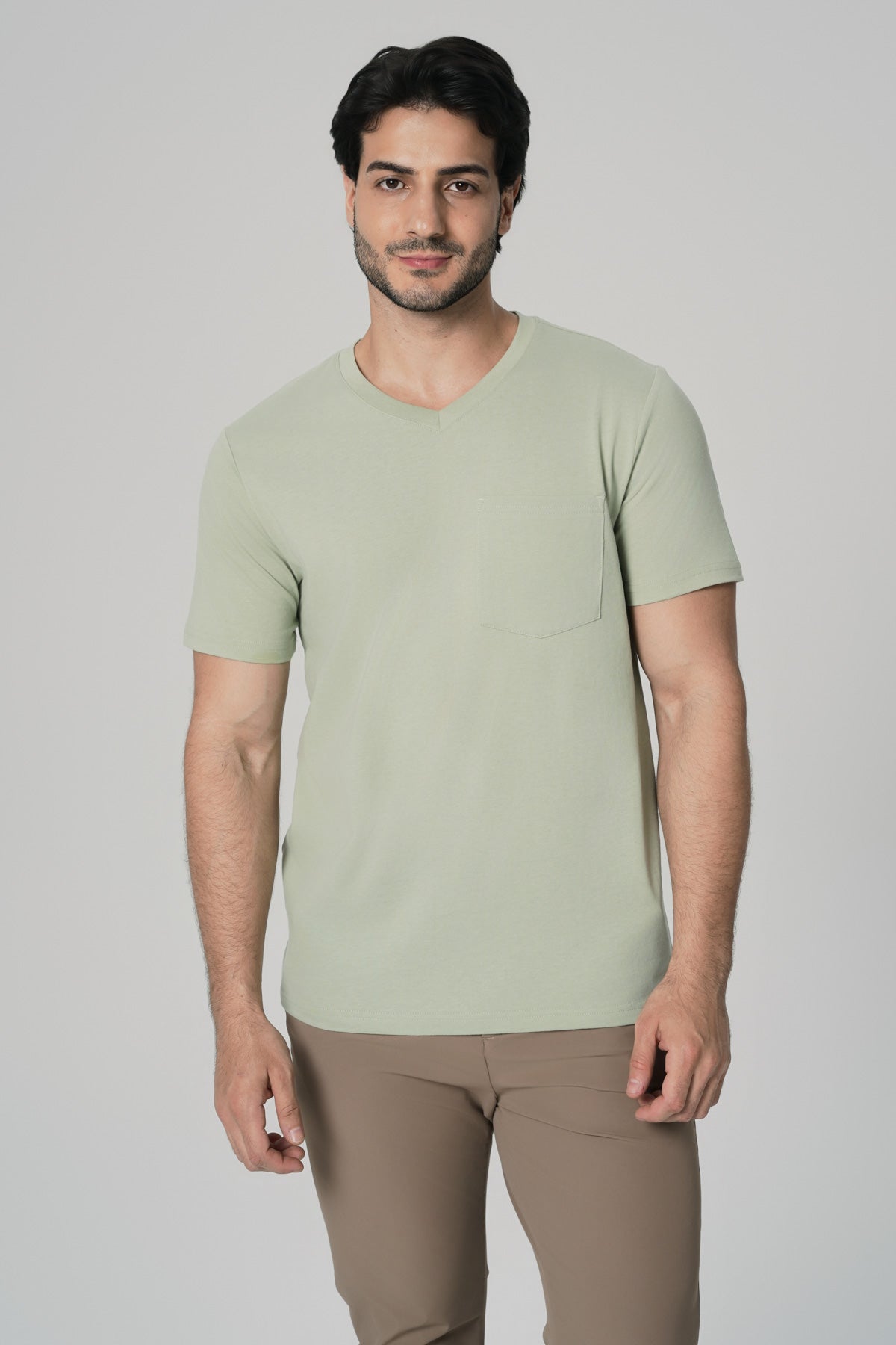 Polera Regular Hombre Verde Claro