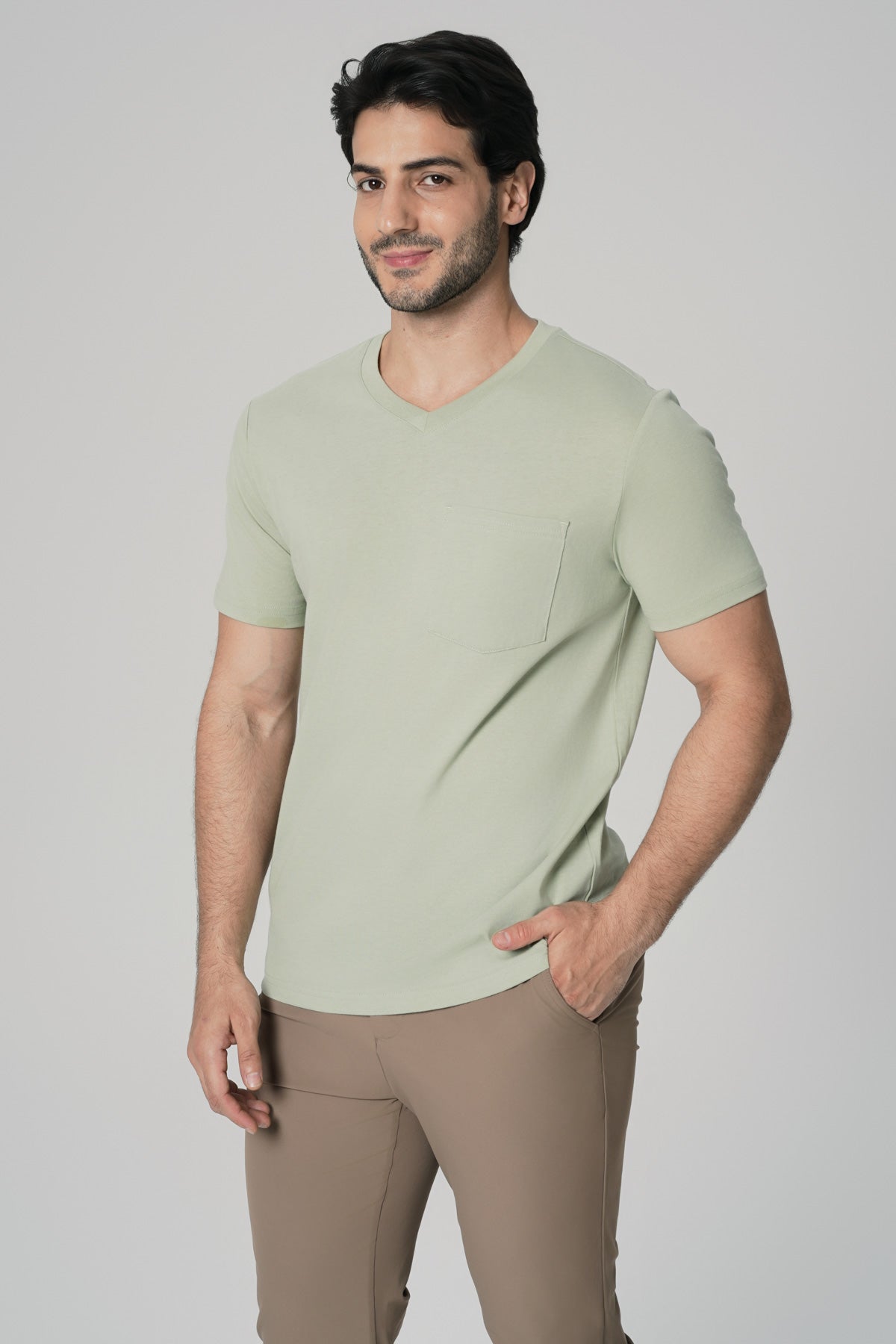 Polera Regular Hombre Verde Claro