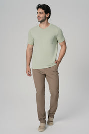 Polera Regular Hombre Verde Claro