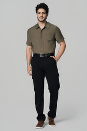 Pantalón Buzo Hombre Calce Recto Negro