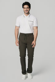 Pantalón Buzo Hombre Calce Recto Verde Olivo