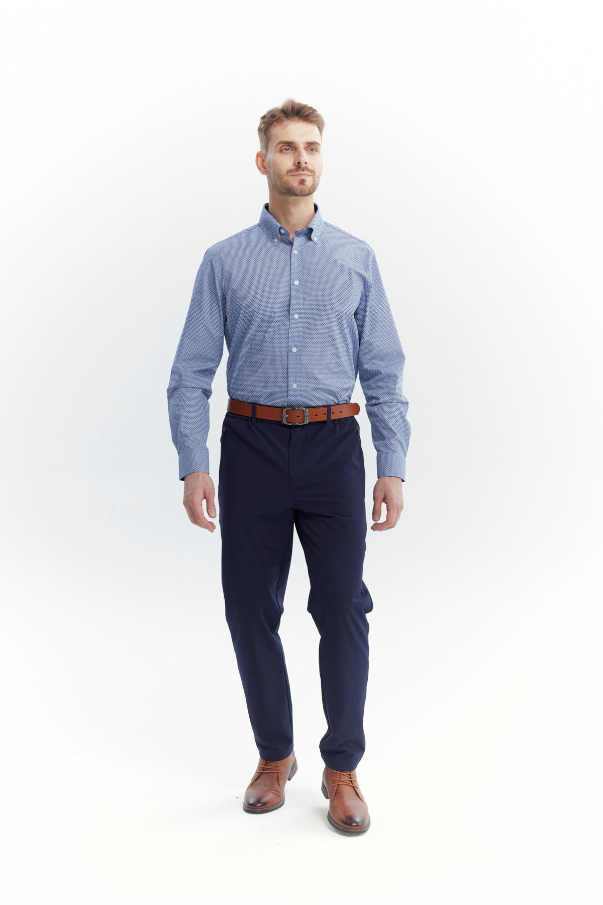 Pantalón Buzo Hombre Calce Recto Azul Marino