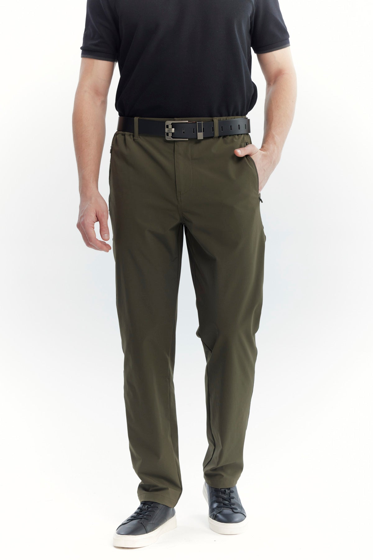 Pantalón Buzo Hombre Calce Recto Verde Olivo