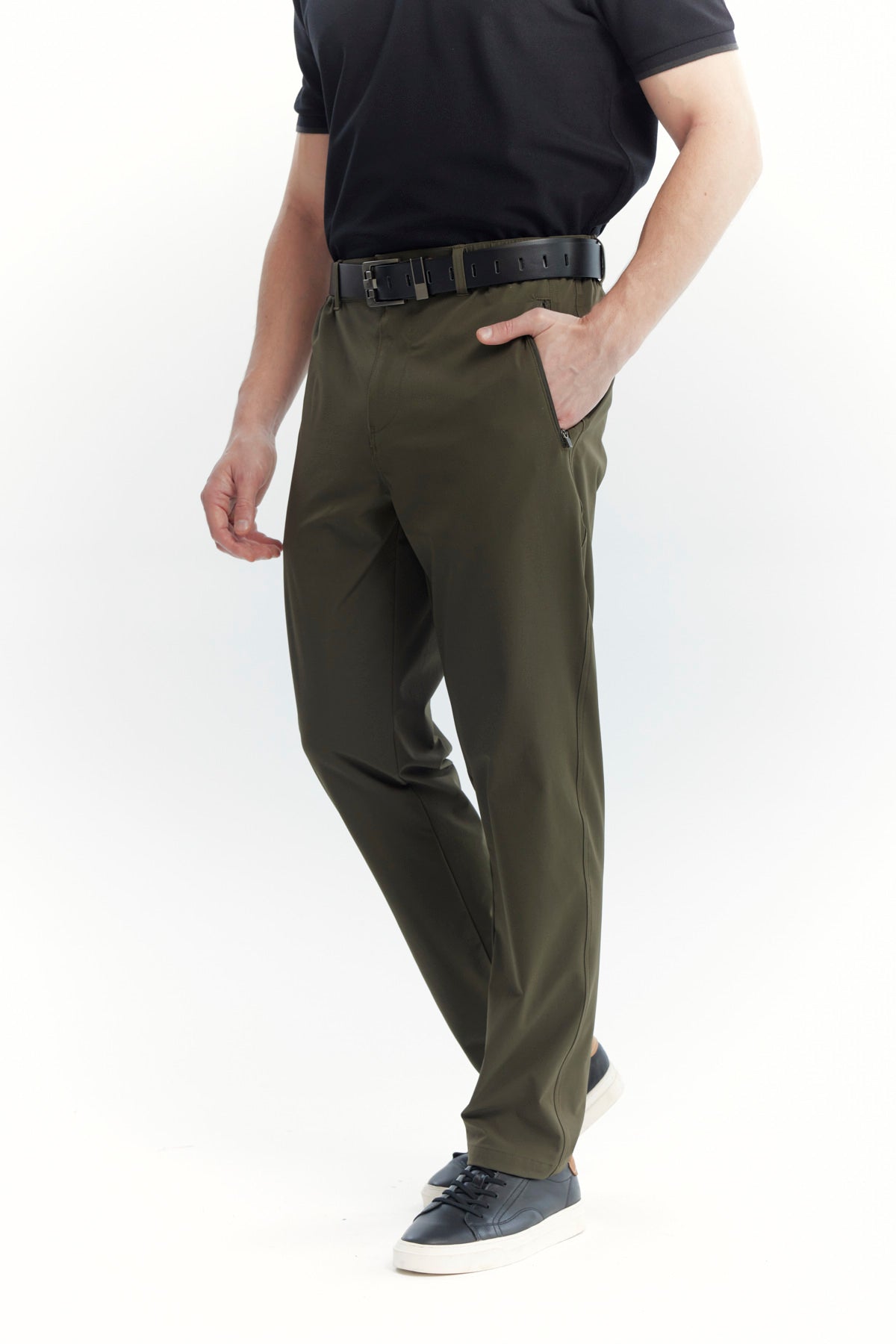 Pantalón Buzo Hombre Calce Recto Verde Olivo