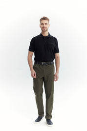 Pantalón Buzo Hombre Calce Recto Verde Olivo